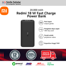 20000mAh Redmi 18W Fast Charge Power Bank Hitam